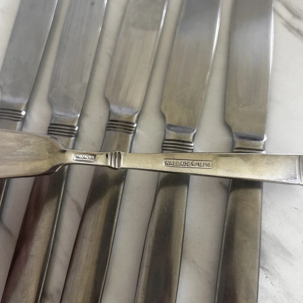 Wallace 18/10 Dinner Knives & Butter Knife Flatware Napoli Lot of 6 FFF